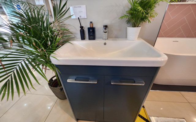 Explore the stunning Navu blue basin unit, designed to enhance your bathroom space.